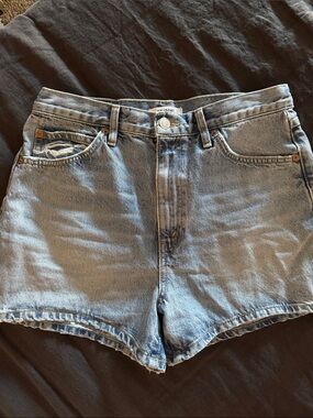 Re/Done Light Wash High-Rise Denim Jean Shorts